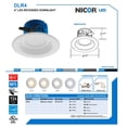 thumbnail image 5 of NICOR Lighting DLR4-3006-120-2K-WH 4 In. Dimmable LED Recessed Downlight Retrofit Kit in 2700K Color Temp with White Trim, 5 of 5
