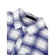 thumbnail image 5 of sourcing map Camisa De Franela Estampado De Cuadros Mangas Largas Botón Arriba Cuello V Para Hombres Azul Y Blanco 44 Unique Bargains Camisa, 5 of 7
