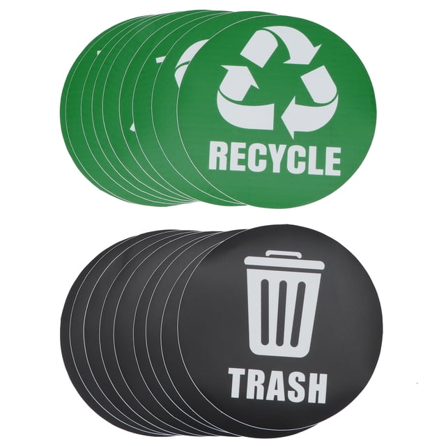 Spptty 18Pcs Environmental Label Recycle Trash Decal Stickers Self‑Adhesive Waterproof Trash Can Decor,Home Decoration,Dustbin Sticker