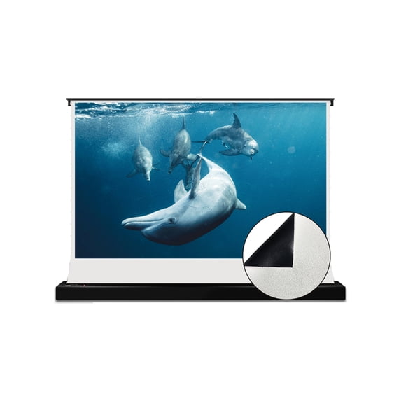 S Electric Tension Floor Screen With White Cinema Material【Recommended For Normal/Standard/Long Throw Projector Use】