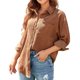 thumbnail image 2 of Blusacon Bolsillo,Camisa De Pana para Mujer Camisa Suelta De Pana De Manga Larga Tops De Pana para Mujer Materiales Ecológicos, 2 of 6