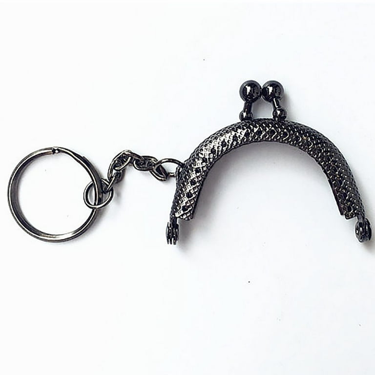 U Shape Mini Key Ring DIY Craft Metal Wallet Purse Frame with Keychain  Accessory Kiss Clasp Lock Clutch Lock Coin Purse Frame BRONZE 