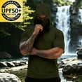 thumbnail image 2 of WAENQINLA Big and Tall Hooded Sun Shirts for Men Quick Dry Short Sleeve UV Protection Top for Fishing & Outdoor Activities S-3XL, 2 of 8