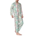 thumbnail image 2 of Honeii Watercolor Tiger Pattern Mens Pajamas Set,2pcs Men's Lounge Long Sleeve Sleep Shirt and Pajama Bottoms Sleepwear Set,Mens Pjs Sets-Large, 2 of 7
