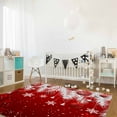 thumbnail image 4 of Christmas Ball Area Rug 5x7ft Snowflake Pine Tree Red Non-Slip Washable Square Rugs Soft Felt Indoor Floor Mat for Bedroom Kitchen Living Room Bathroom, 4 of 8