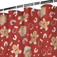 thumbnail image 3 of Red Christmas Gingerbread and Mitten Pattern Shower Curtain 36"x72" ,Bathroom Decorative Shower Curtains Set with 12 Hooks,Modern Waterproof Washable Shower Curtain, 3 of 6