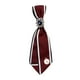 thumbnail image 4 of Corbata elegante con clip para mujer, estilo retro, decoración, lazo de seda, cinta blanco rojo, 4 of 9