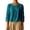 33Dark Green138, variant on XAOFW Women's T Shirts Loose Fit Pleated Round Neck 3/4 Sleeve Solid Color Shirt For Casual Everyday Wear Soft Top L
