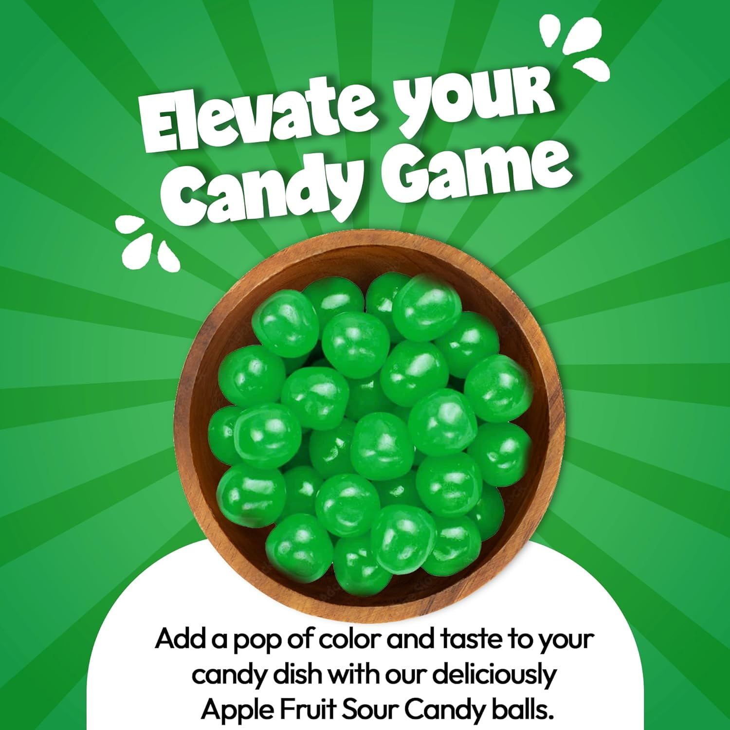 NY Spice Shop Assorted Green Apple Sour Balls - 3 Pound - Healthy Snacks - Bulk Candy Balls - Assorted Candy Sour Balls