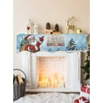 thumbnail image 2 of Christmas Santa Claus Mantel Scarf Fireplace Decorations for Living Room, Sky Blue Winter Snowflakes Xmas Tree Fireplace Mantel Scarf Cover Runner for Halloween/Thanksgiving/Christmas Decor 70"x17", 2 of 6