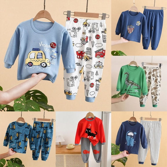 Boys Clothes Boy Outfits 2-Piece Long Sleeve Sweatshirt Tops and Pants Fall Winter Outfits Set(Red,11-12 Years)