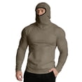 thumbnail image 4 of Wrtxtat UPF 50+ Sun Protection Hoodie for Men Balaclava Hats Quick Dry Muscle Long Sleeve Fishing Hiking Pullover UV Rash Guard Lightweight Tshirts Khaki L, 4 of 7