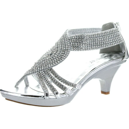 Delicacy Womens Angel-37a Open Toe Med Heel Wedding Dress Sandal Shoes