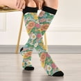 thumbnail image 5 of FORMRS Womens Knee High Socks Casual Long Thick Travel Daily Wear, 2 Pairs, Floral Pattern, 5 of 6