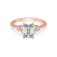 thumbnail image 3 of 2 Carat IGI Certified Emerald Shape Lab Grown Diamond Engagement Ring | 14K Rose Gold |Amore Side Stone Lab Diamond Ring | FG-VS1-VS2 Quality Friendly Diamonds, 3 of 5