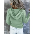 thumbnail image 5 of MOSHU Half Boutton Womens Hoodies Drawstring Hooded Sweatshirts for Woman With Pocket, 5 of 10