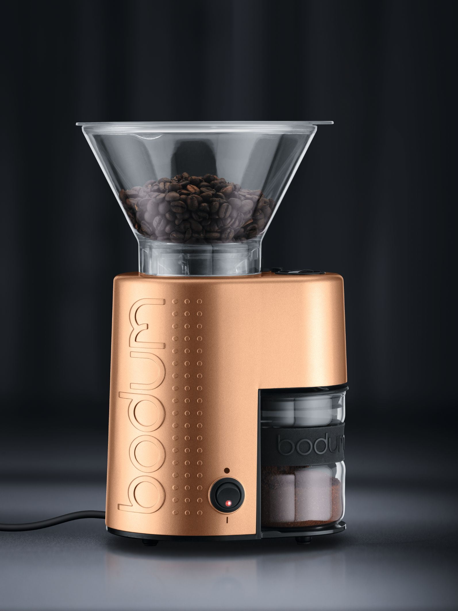 Bodum Electric Burr Coffee Grinder, Adjustable, 8oz, Copper 