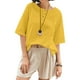 thumbnail image 5 of Pantalones cargo para mujer,Camiseta de verano para mujer, blusa informal de poliéster con cuello redondo y manga 3/4, largo regular para uso diario, sopatenor, 5 of 9
