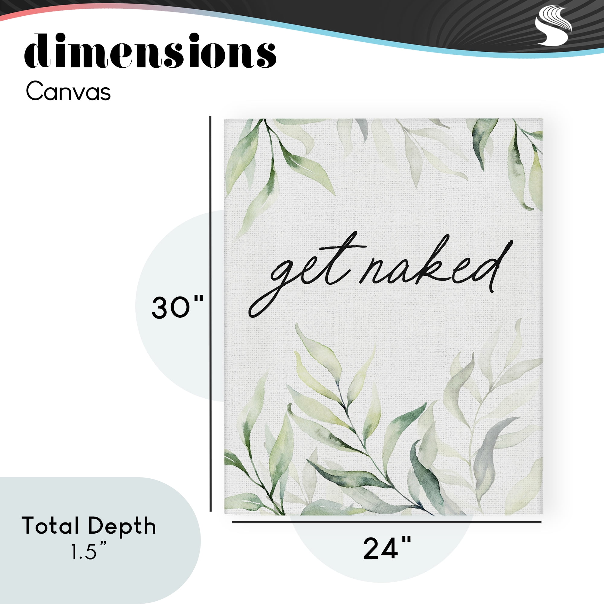 Get Naked Bathroom Herbs Canvas Wall Art, design by Lettered and Lined