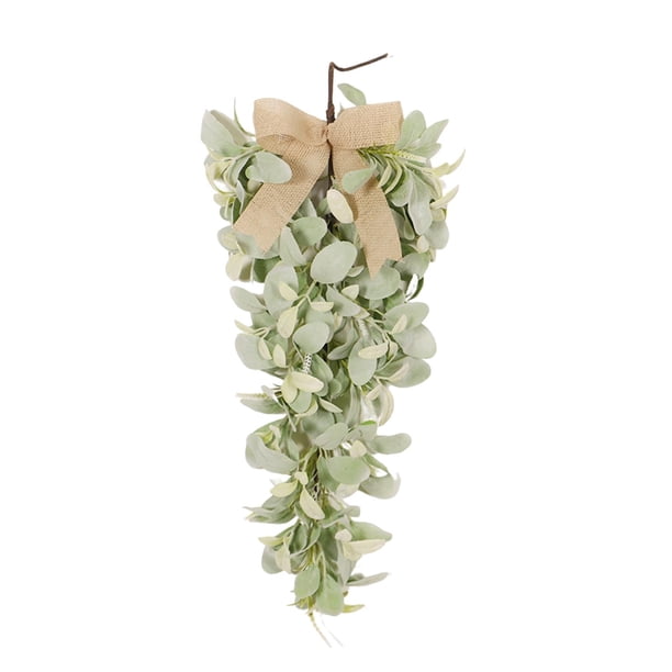 Guirnalda de primavera con forma de lágrima, adorno colgante de follaje artificial, guirnalda de hojas artificiales para decoración de fiestas