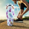 thumbnail image 6 of 40 oz Tumbler with Handle and Straw, Stainless Steel Insulated Cup with Leak Proof Lid and Straw Lid, Keep Drinks Cold and Hot for Hours(Pineapple), 6 of 6