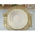 thumbnail image 6 of " OCCASIONS " 40 Plates Pack, Heavyweight Disposable Wedding Party Plastic Plates (8'' Appetizer/Dessert Plate, Imperial White and Gold), 6 of 11