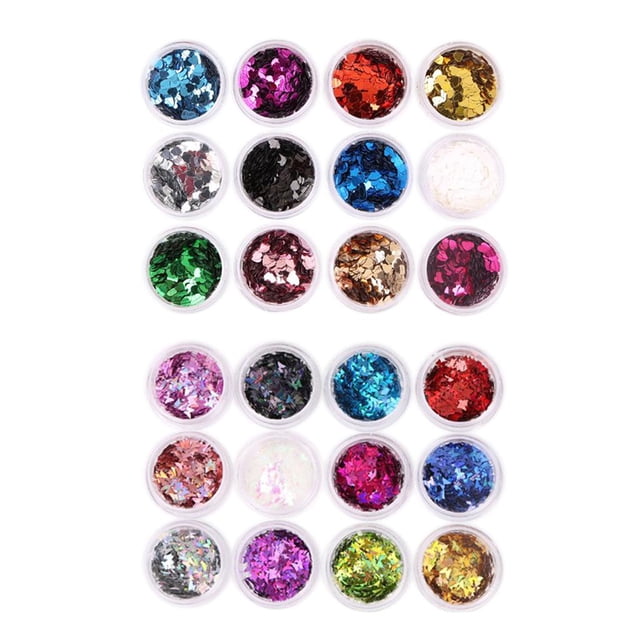 lentejuelas de uñas brillo Macarena 24 de colores mezclados adornos de manicura