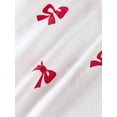 thumbnail image 5 of LMLYSoH Mommy and Me Matching Pajamas Bow Print Button Down Short Sleeve Lapel Tops Shorts Family Satin Sleepwear, 5 of 9