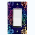 thumbnail image 1 of Metal Light Switch Plate Cover Rainbow Mandala Flower Tile Pattern Black MDL103, 1 of 13