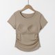 thumbnail image 5 of Tops de Manga Corta de las Mujeres Casual, Moda de Color Sólido, con la Almohadilla de Pecho Top de Pijama para las Mujeres, 5 of 5