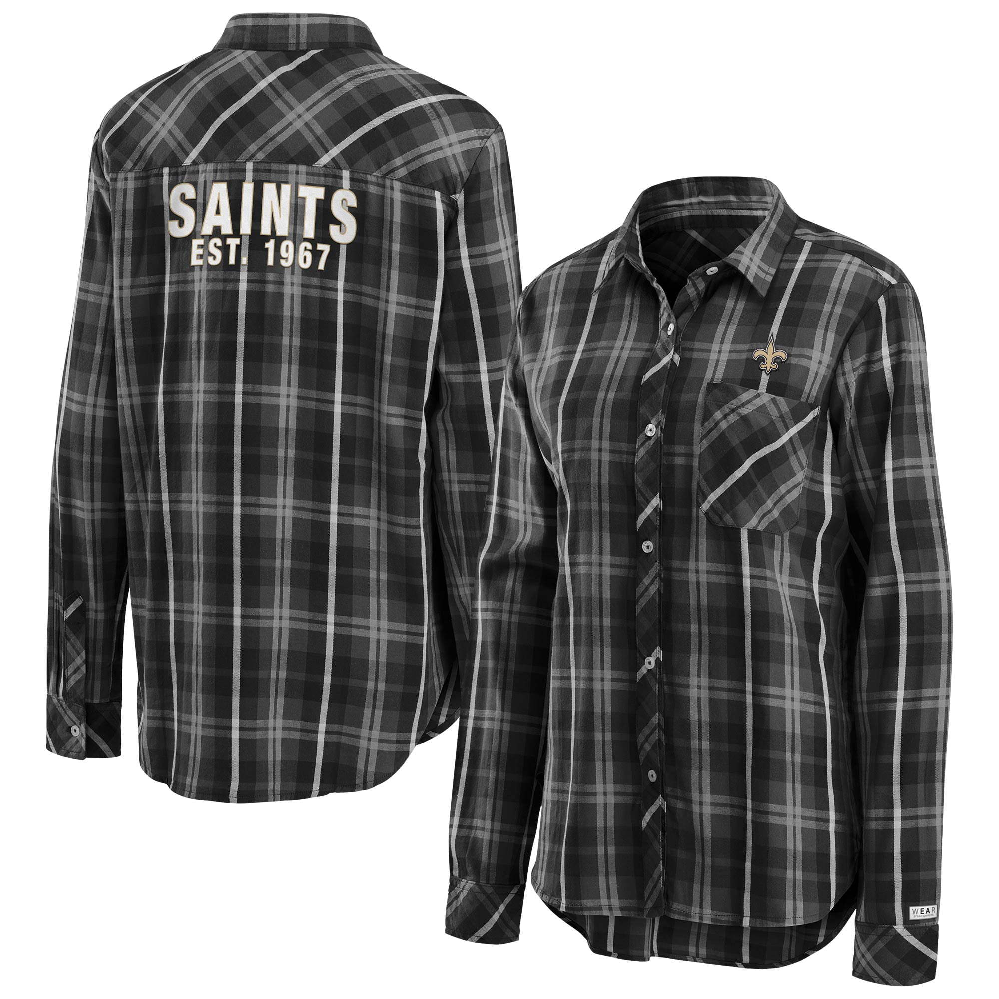 new orleans saints button down shirt