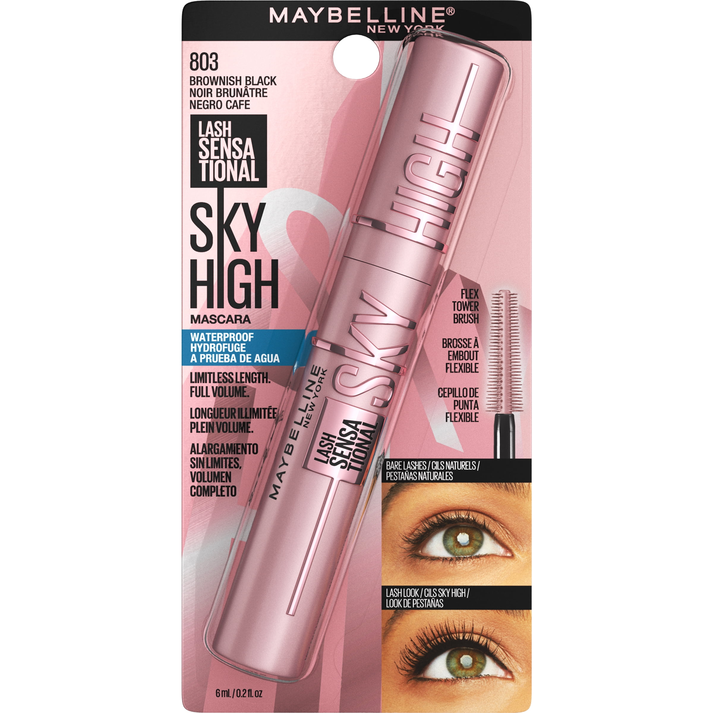 Maybelline Lash Sensational Sky High Waterproof Mascara Brownish Black, 0.2 fl. oz.