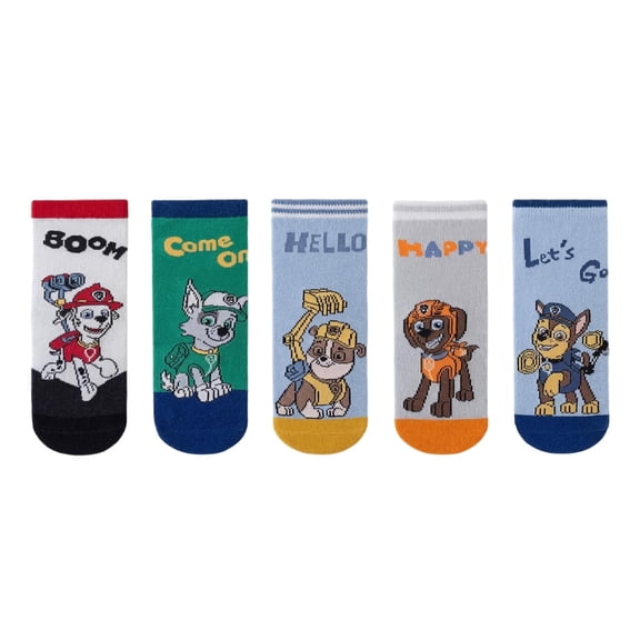 Paw Patrol Crew Socks, 5 Pair Cute Cartoon Paw Patrol Design, Soft, Comfortable, Colorful Striped & Graphic Socks for 9-12 Year Old Kids, Ideal Gift for Paw Patrol Fans