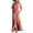 Red, variant on Striped Linen Blend Side Split Slip Maxi Dress for Women, Loose V Neck Short Sleeve Casual Dress Purple, S