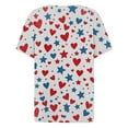 thumbnail image 6 of AKEGAMN Red V Neck Short Sleeve Casual Top - Stylish Print Design, S-3XL, 6 of 7