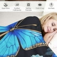 thumbnail image 3 of Nawypu Butterfly Blanket Blue Butterflies Decor Throw Blanket Super Warm Soft Plush Flannel Beautiful Butterfly Flowers Blanket Gifts for Girls Boys Winter Couch Bedding for Baby Kids Women, 3 of 6
