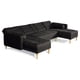 thumbnail image 5 of Sala Modular Doble Chaise Makora Brandon con Memory Foam y Respaldo Ajustable Lino Negro, 5 of 7