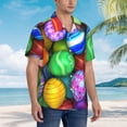 thumbnail image 5 of Bixox Men's Hawaiian Shirts Men's Colorful Easter Eggs1 Print Short-Sleeve Shirt-Small, 5 of 8