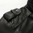 thumbnail image 6 of WIZUTIZ Men's Leather Jacket Solid Color Motorcycle Vintage Zipper Pocket Long Sleeve Hoodless PU Coat for Winter Casual Daily Outdoor Mens Fashion, 6 of 9