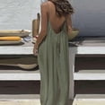 thumbnail image 5 of Womens Backless Cami Dress Backless Dresses for Women 2026 Summer Casual Solid Color Sleeveless Maxi Dress Sundresses (Army Green,3XL), 5 of 9