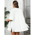 thumbnail image 7 of SHOWMALL Women Plus Size Summer Kimono Sides Slit White 3X Lightweight Cardigan with Pockets Drape Beach Cover Up, 7 of 7