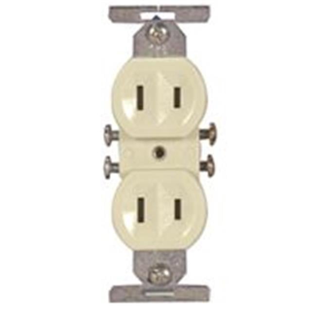 736VBOX 15A 2 Wire Standard Ivory Duplex Receptacle