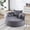 55" Chenille Gray, variant on FFH 55" Oversized Round Chaise Lounge, Cloud Lazy Sofa Chair with Cylindrical Backrest Pillow, Chenille Gray