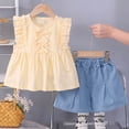 thumbnail image 5 of Rvasteizo Toddler Outfits Girl Bow Sleeveless Top Elastic Waist Shorts 0-6Years, 5 of 5