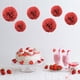 thumbnail image 4 of Yuarrent Juego de 1 Uds. De papel rojo de 7,8 pulgadas para fiesta de cumpleaños, bolas de flores, pompón de papel, pañuelos colgantes, Kits de decoración para fiestas Rojo 7.8 pulgadas, 4 of 6