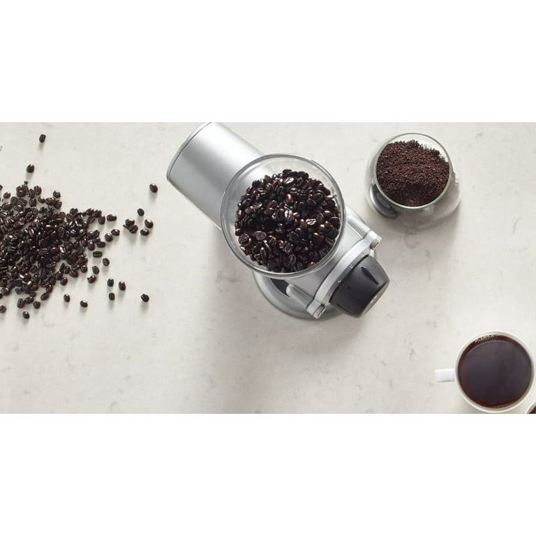 7 oz. Contour Silver Burr Coffee Grinder with Adjustable Settings en 2023