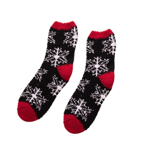 NMMUED Christmas Slipper Socks Christmas Socks for Adults Fluffy Socks Women Womens Christmas Socks Fleece Lined Socks Xmas Gifts for Women Winter Socks Black One Size