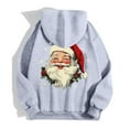 thumbnail image 4 of Christmas Hoodies for Women 2025 Long Sleeve Zip Up Santa Claus Graphic Hooded Sweatshirt with Pockets Jacket Coat, 4 of 7
