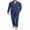 Navy Blue, variant on GIRUNS Men's Pajamas Set Soft Sleepwear Button Down Long Sleeve and Long Pants with Pocket Loungewear Sets Silver Gray L