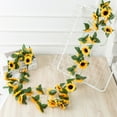 thumbnail image 6 of SHIMELE Artificial Sunflower Garland String, Faux Floral Decor for Home, Weddings, Parties, Events - 2.5m Yellow Sunflowers, Green Leaf Accent, Wall Hanging, 6 of 6